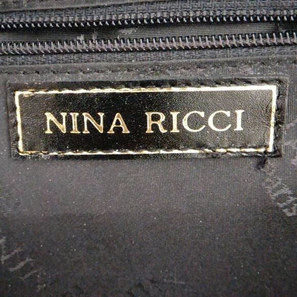 Nina Ricci Women's Quilted Chevrolet Pattern Round Hand Bag Black - Picture 4 of 5